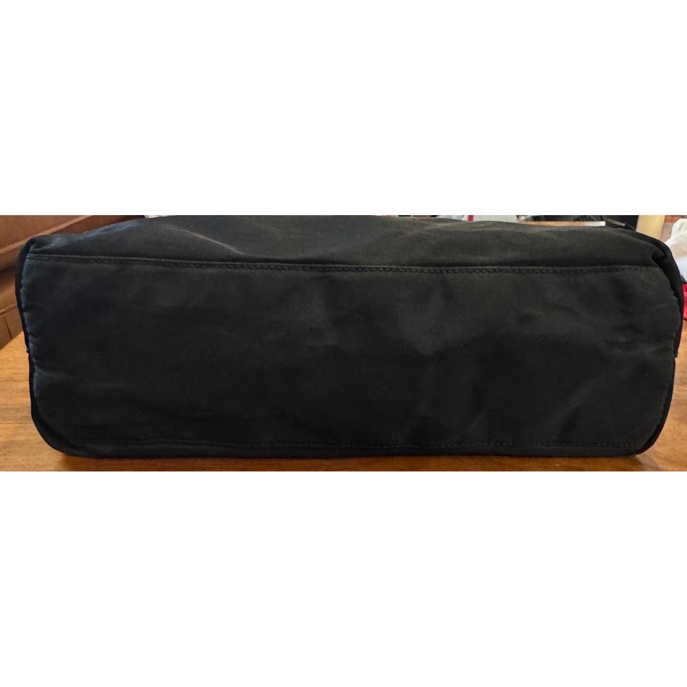 Prada Tessuto Nylon Tote Bag Black Triangle Logo Vintage Zip Top Shoulder Bag - Picture 5 of 11
